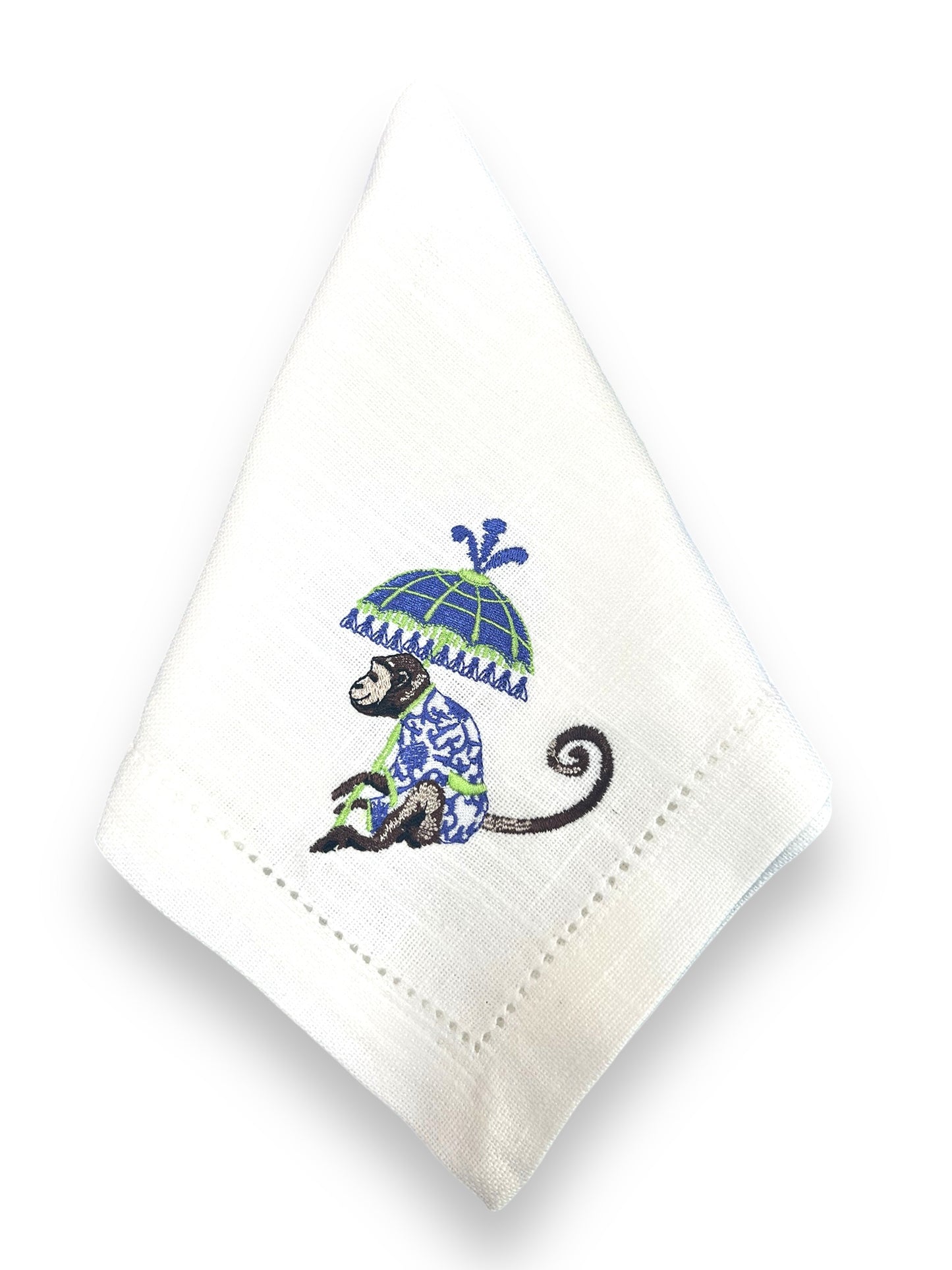 Embroidered  napkin Purple Monkey Parasol