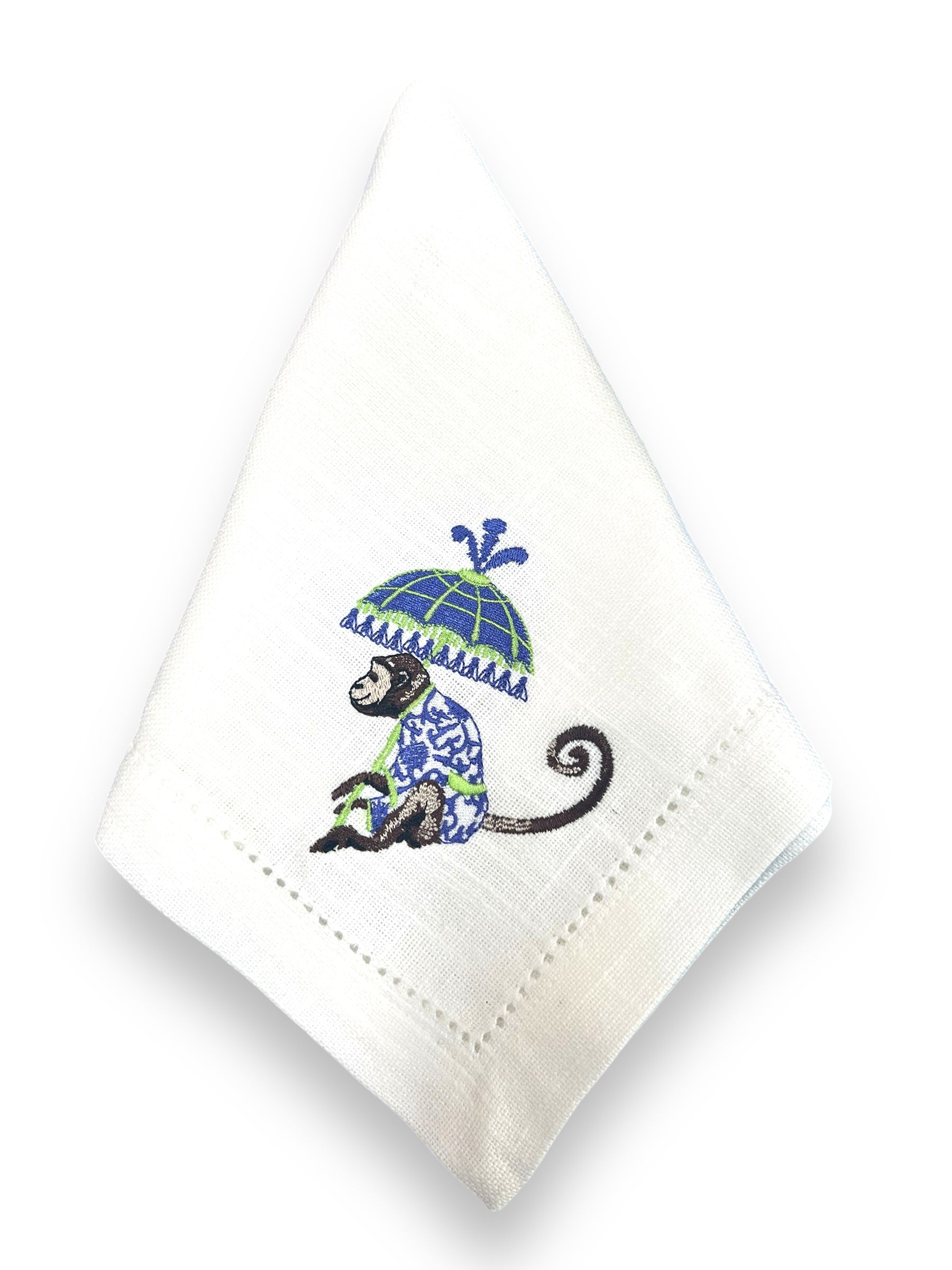 Embroidered  napkin Purple Monkey Parasol