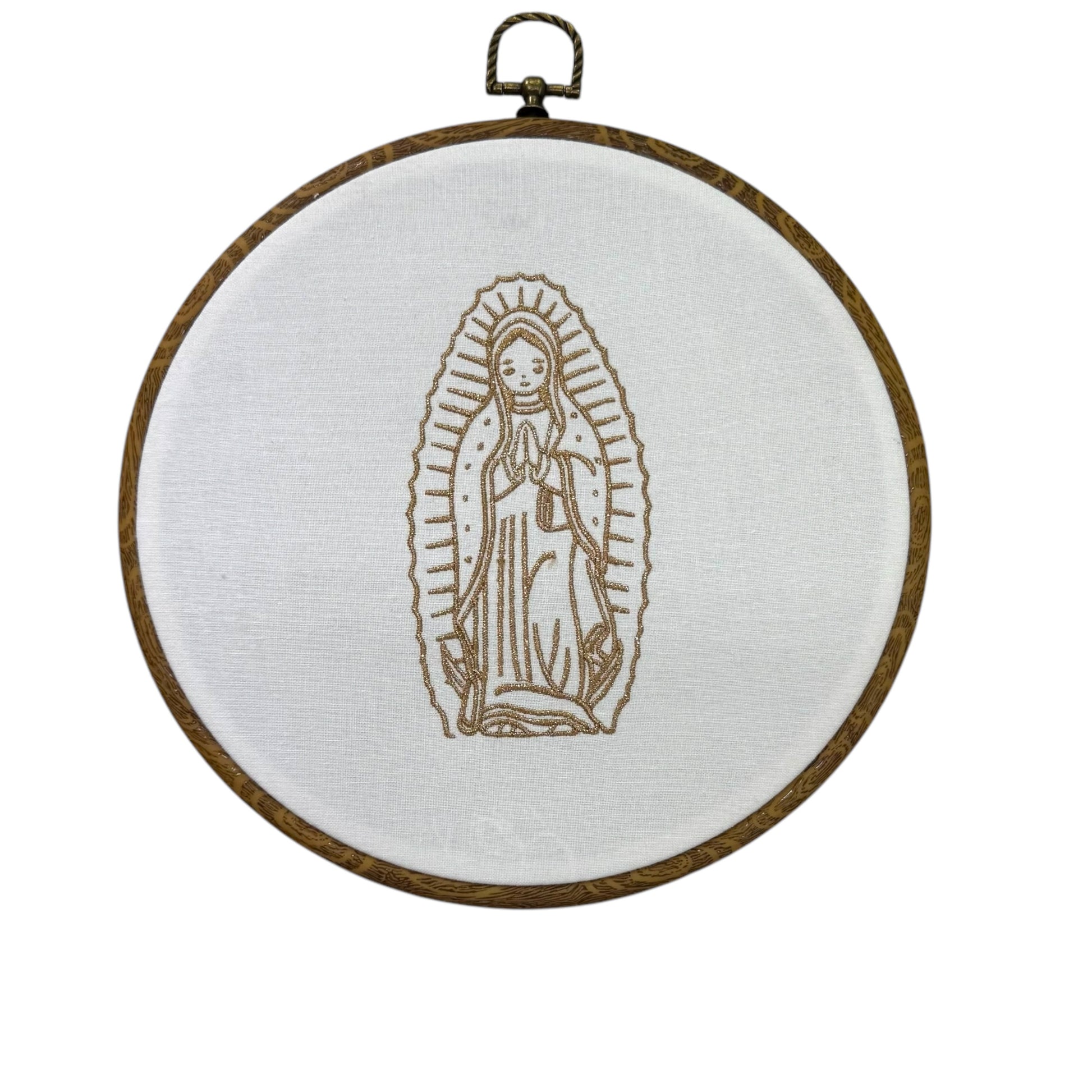 Embroidered holy mother deco wall art