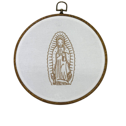 Embroidered holy mother deco wall art