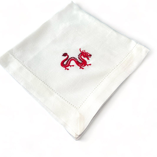 Red dragon Embroidered Napkin