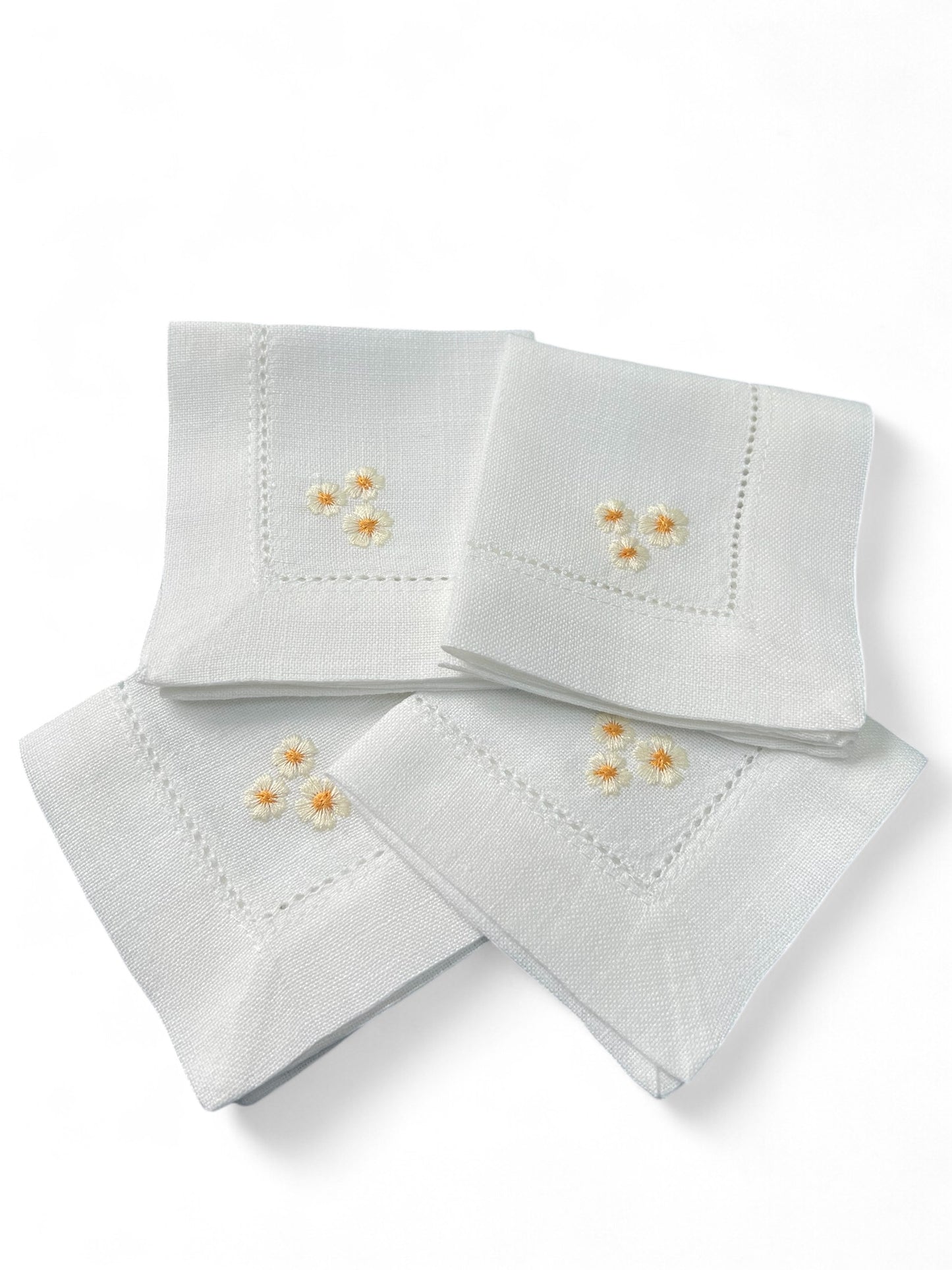 Set 3 Daisies Cocktail Napkin