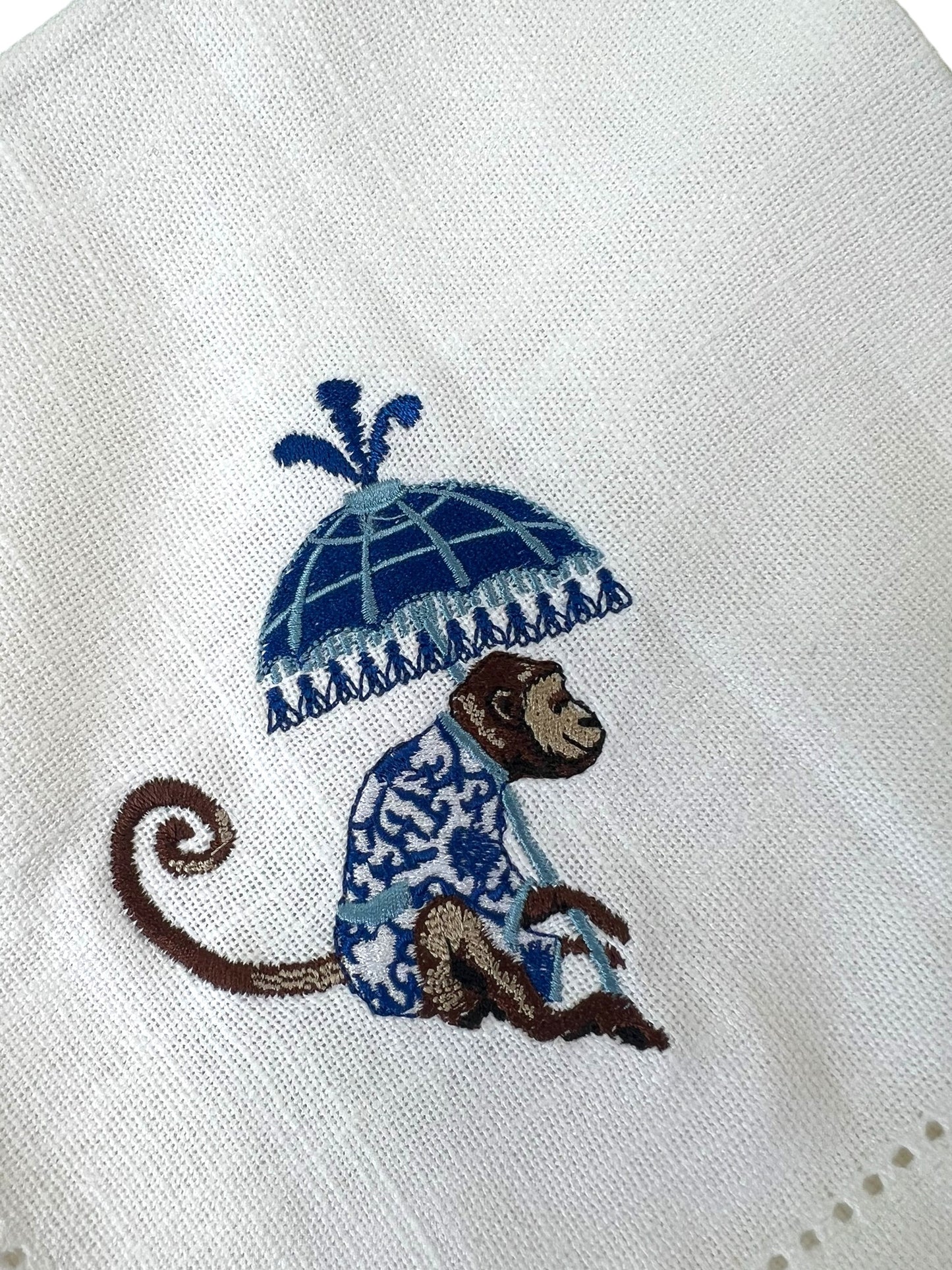 Napkin Set Chinoiserie Monkey Parasol
