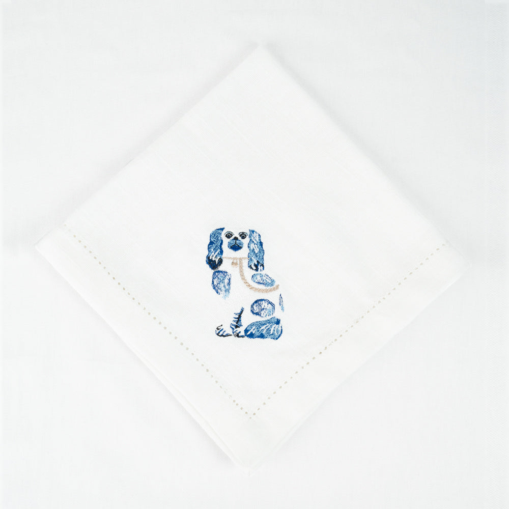 Blue Cavalier King Charles Spaniel Napkin Embroidery 46x46