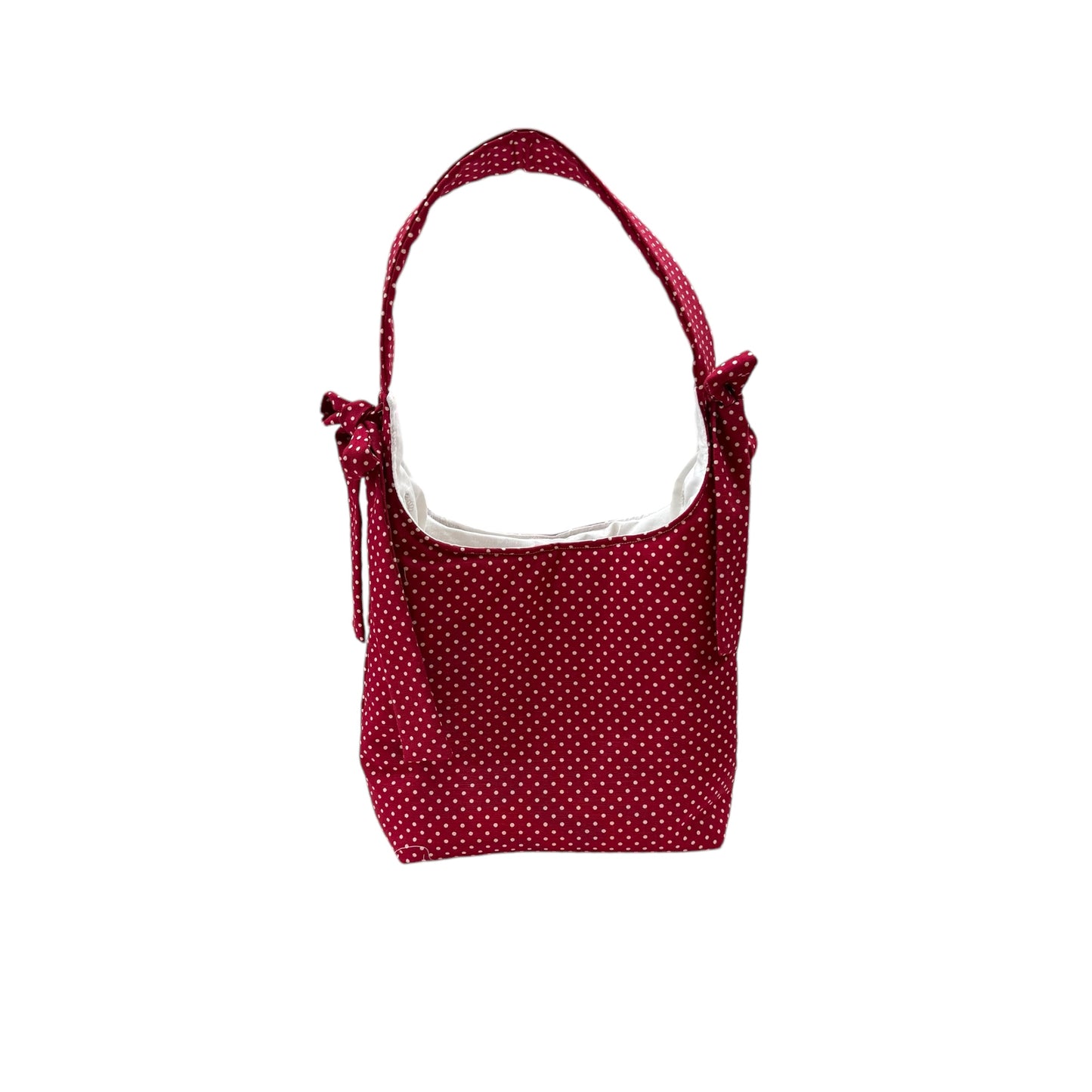Slouchy Bow Bag Red Polka Dots