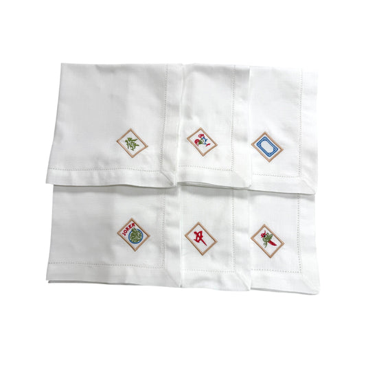 Mahjong Embroidered Napkins