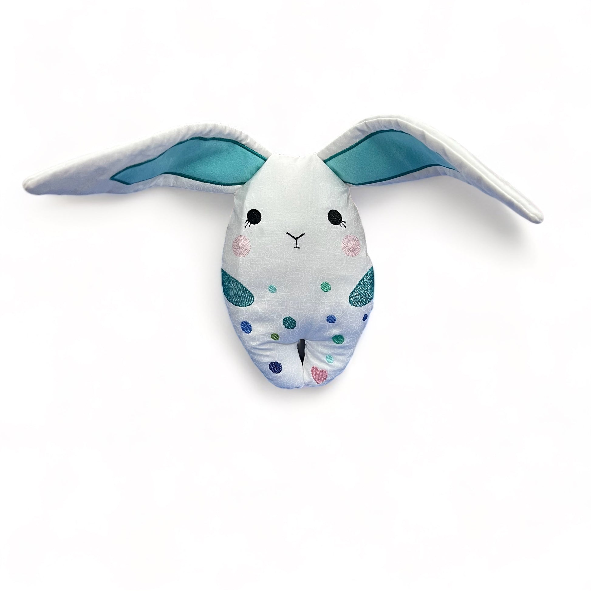 White Embroidered Bunny Soft Toy 