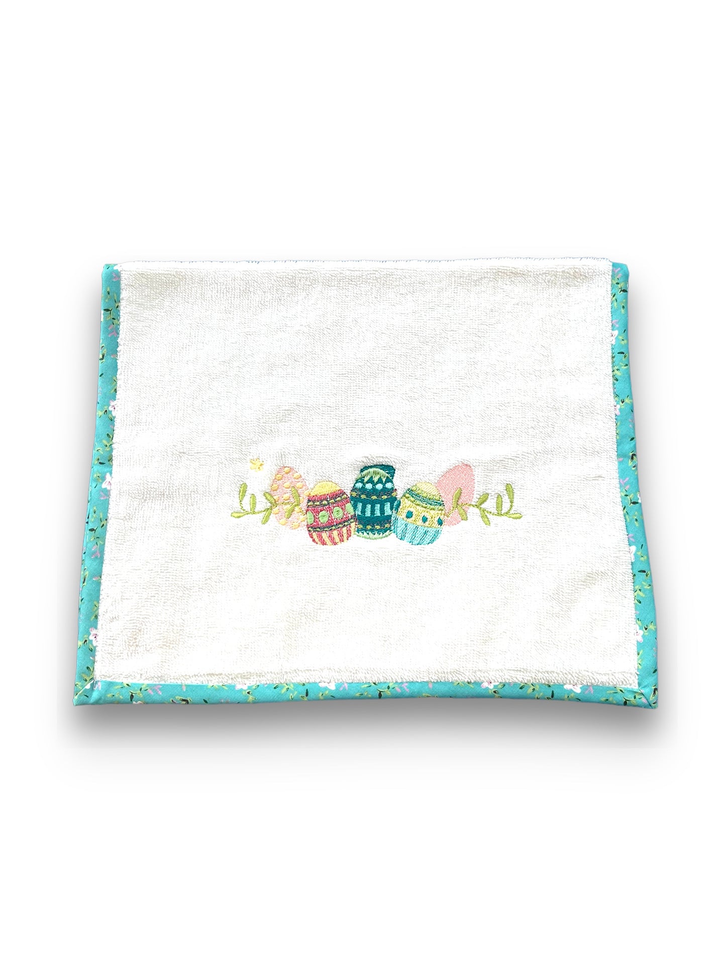 Embroidered Hand Towel with Easter Eggs