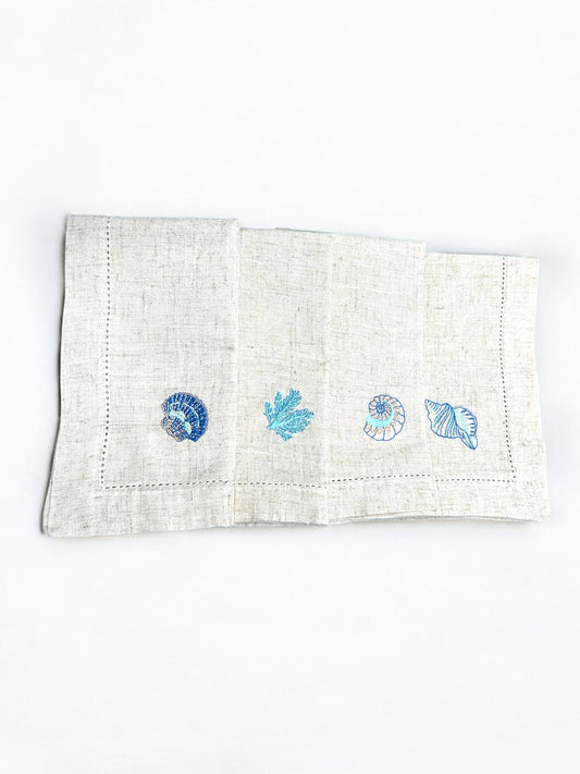 Embroidery Seashells Napkin