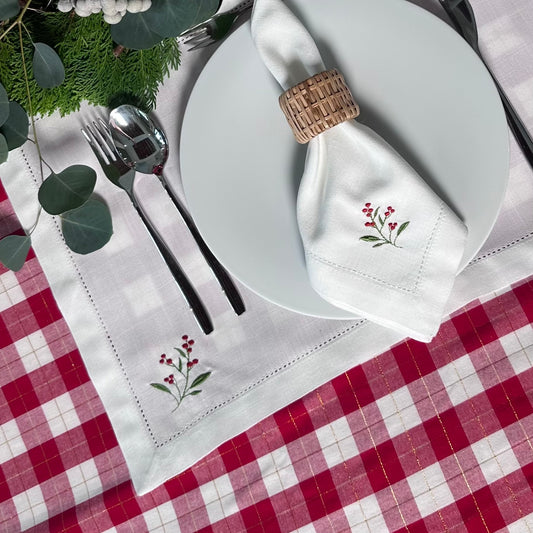 Set of 4 Christmas Leaf Placemats