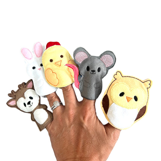 Embroidered Finger Puppets Forest Animals