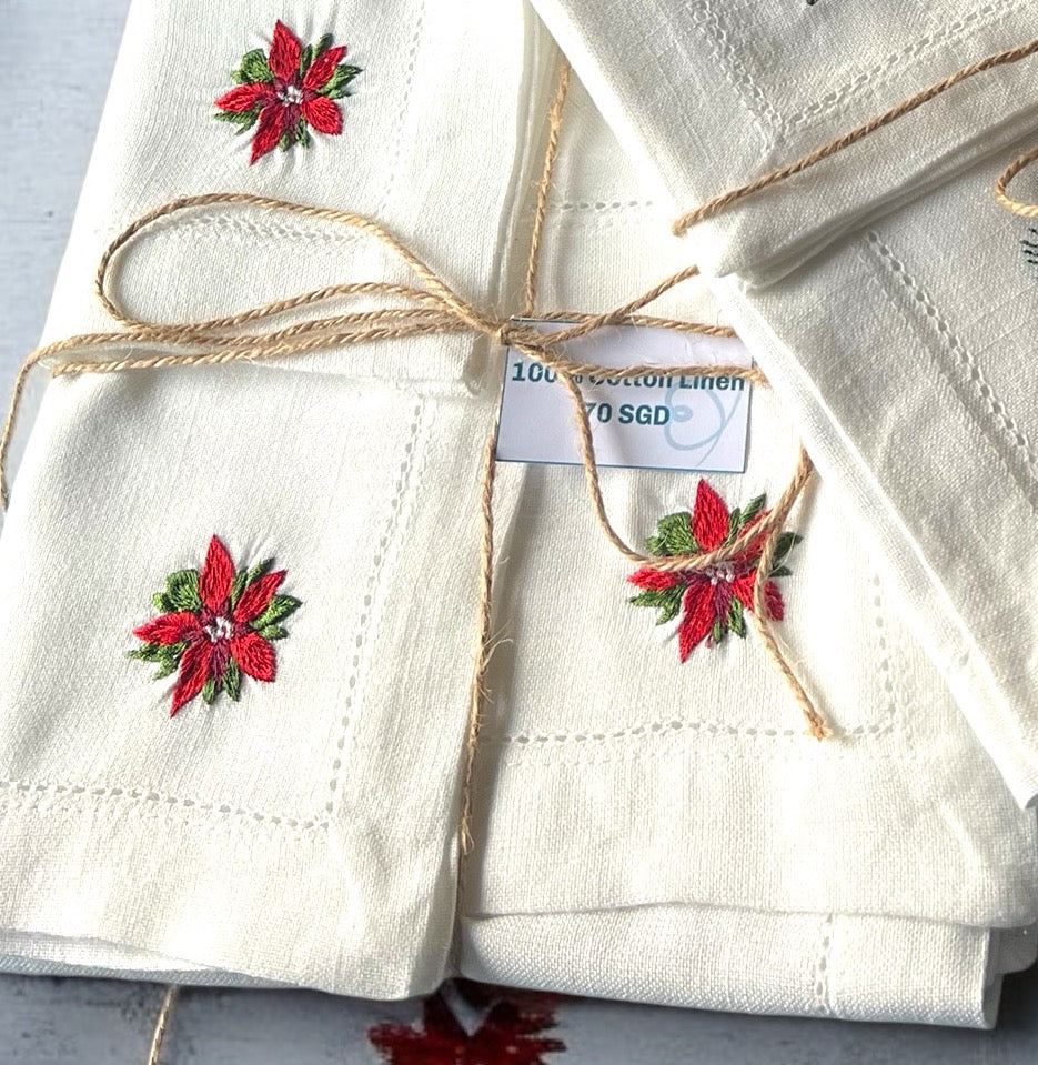 Christmas Flower Napkin