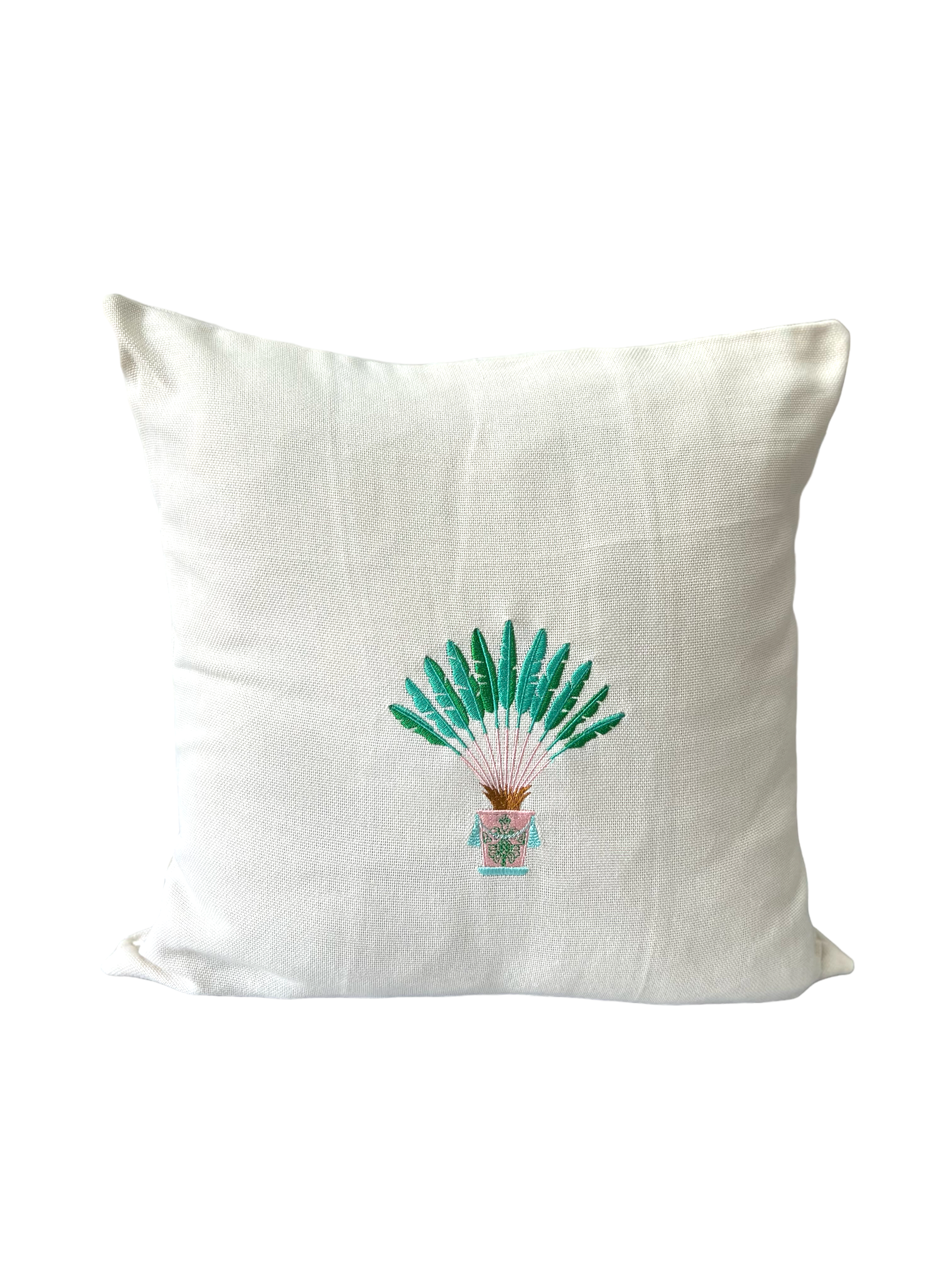 Embroidered palm cushion