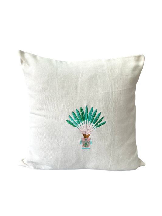 Embroidered palm cushion