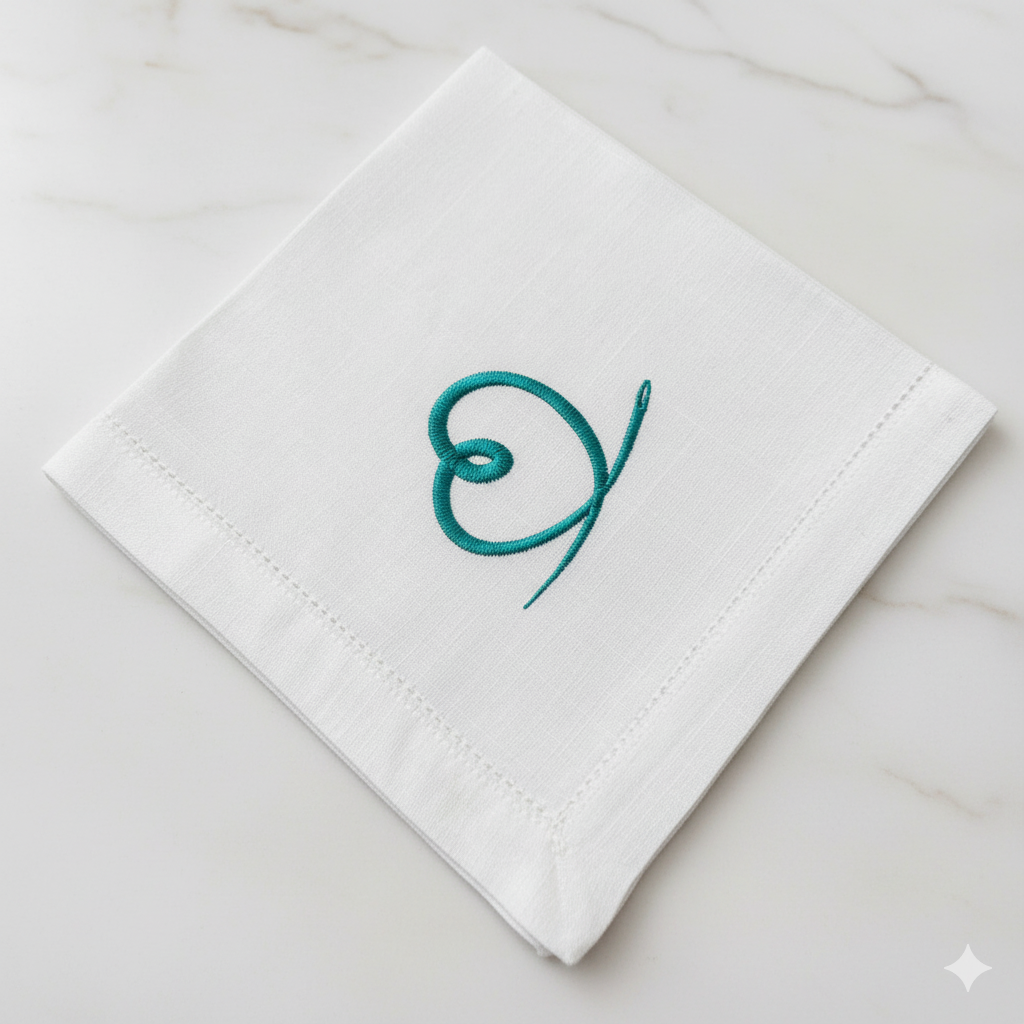YOUR DESIGN   Embroidered White Napkins
