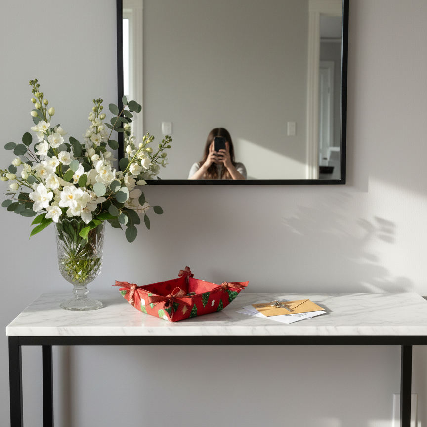 Holiday Fabric Knot Basket