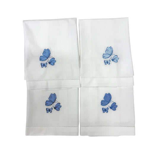 Blue Butterflies Set Napkins