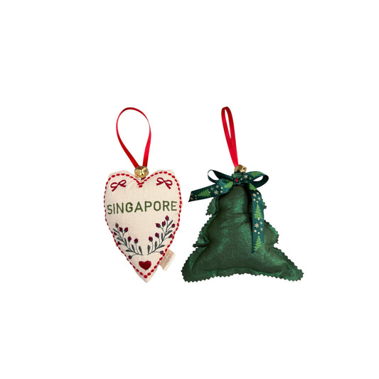 Handmade Embroidered Christmas Ornaments Set