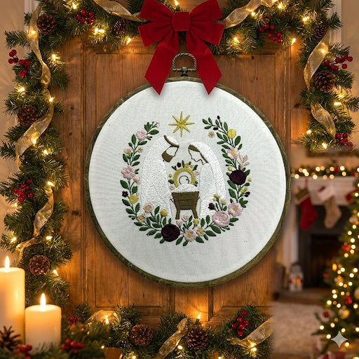 Holy Nativity Floral Wall Deco