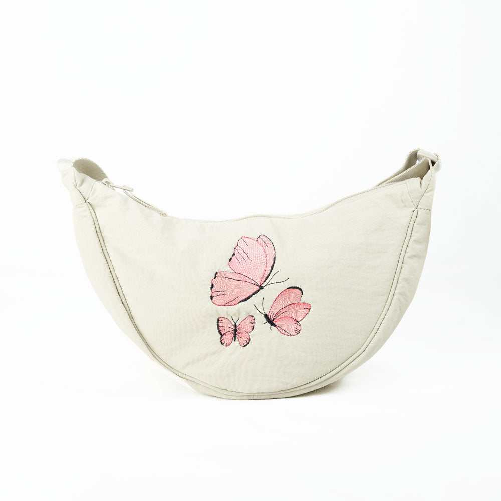 Pink Butterflies Crossbody Bag Embroidery - Product