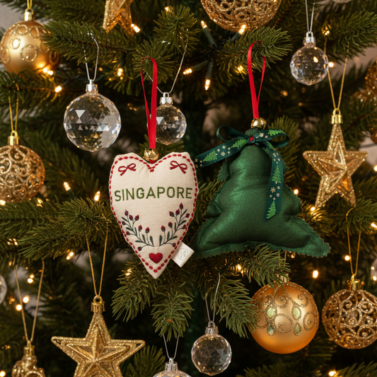 Handmade Embroidered Christmas Ornaments Set